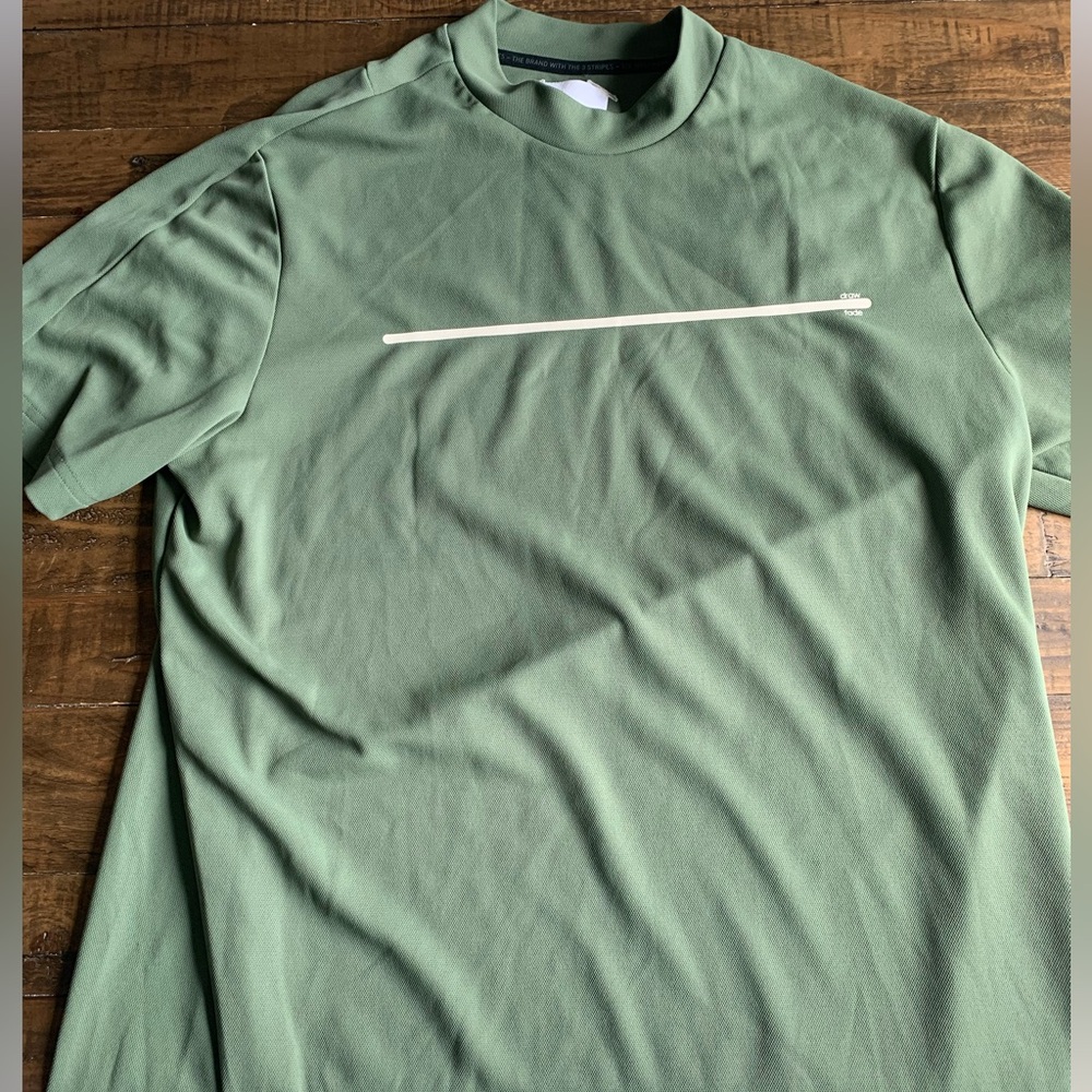 Green Adidas Mock Neck Golf Shirt. Size: L.